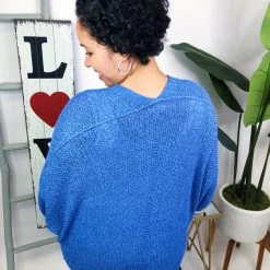 Iris & Rainbow Boutique #M675 Knitted From The Heart Cardigan (Denim) New Arrivals