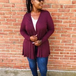 Iris & Rainbow Boutique #K673 The Lights Of The Night Sky Cardigan(Dark Plum) New Arrivals