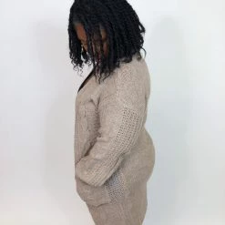 Iris & Rainbow Boutique New Arrivals #K755 Cords Of Love Cardigan (Taupe)