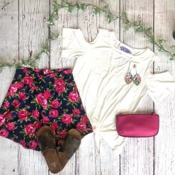 Iris & Rainbow Boutique New Arrivals #A127 Angel Glow Cold Shoulder Top