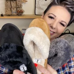 Iris & Rainbow Boutique #925 Winter Cozy Slippers (tan) New Arrivals