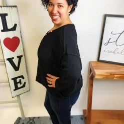 Iris & Rainbow Boutique #L621 To Be Loved Sweater (Black)