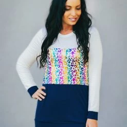 Boutique Simplified Shimmering Cheetah Long Sleeve New Arrivals