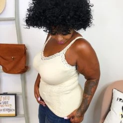 Iris & Rainbow Boutique New Arrivals #K809 Lizzie's Lace Cami (Almond)