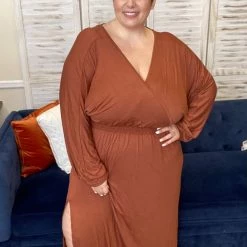 Iris & Rainbow Boutique #L226 Showstopper Maxi Dress (Copper)