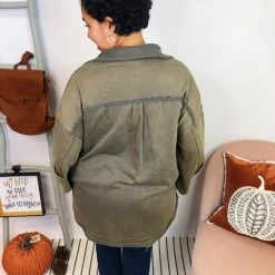 Iris & Rainbow Boutique #L38 Fire It Up POL Shacket (Ash Charcoal) New Arrivals