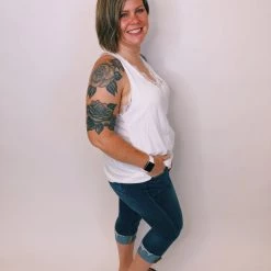 Iris & Rainbow Boutique #K305 Lace Me Down Top (OFF WHITE)