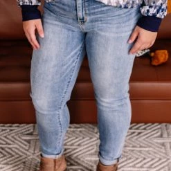 Iris & Rainbow Boutiqu Sales 5 Iris & Rainbow Boutique #K523 Made For You Slim Fit Judy Blue Girlfriend High Waist Jeans New Arrivals