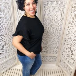 Iris & Rainbow Boutique #M451 Always Remembered Top (Black) New Arrivals