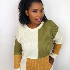 Iris & Rainbow Boutique #K701 Firmly In The Neutral Block Sweater
