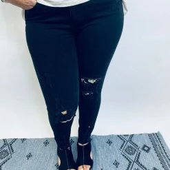 Iris & Rainbow Boutique #K514 Pretty And Wild On Leopard Patch Black Judy Blue Skinny Jeans