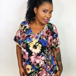 Iris & Rainbow Boutique New Arrivals #K707 Evening Blooms Top