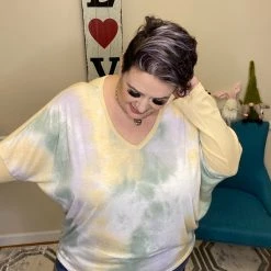 Iris & Rainbow Boutique #H756 Sunny Fields Tie Dye Dolman New Arrivals