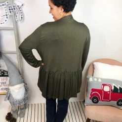 Iris & Rainbow Boutique New Arrivals #L312 Rock The Day Cardigan (Olive)