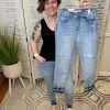 Iris & Rainbow Boutique New Arrivals #J695 Just The Tip Dip Non-Distressed Skinny Judy Blue Jeans