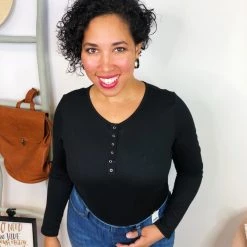 Iris & Rainbow Boutique #L198 Snap To Attention Bodysuit (BLACK)