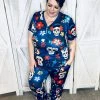 Iris & Rainbow Boutique New Arrivals #L870 Blue Sugar Skull Pajamas