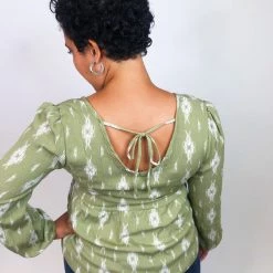 Iris & Rainbow Boutique New Arrivals #K678 Plant Me In Diamonds Long Sleeve Top (Green)