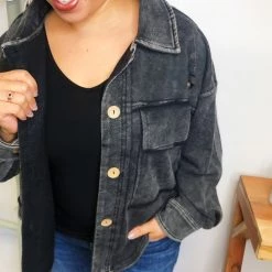 Iris & Rainbow Boutique #L542 Evening Blues Shacket