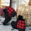 Iris & Rainbow Boutique #K793 Charm Me With Plaid Boots (RED) New Arrivals