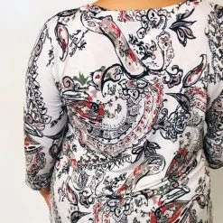 Iris & Rainbow Boutique #K553 A Walk In A Paisley Dream Top (Taupe/Red) New Arrivals