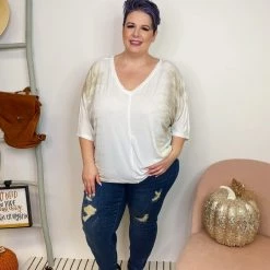 Iris & Rainbow Boutique #K984 Caramel Drizzle POL Top New Arrivals