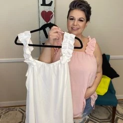 Iris & Rainbow Boutique New Arrivals #H551 Ruffle Me Up Tank