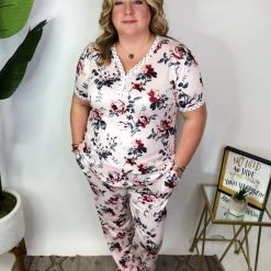 Iris & Rainbow Boutique New Arrivals #M581 Light Flowers Pajamas