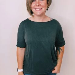 Iris & Rainbow Boutique New Arrivals #K267 It's All In The Details Top (Charcoal)