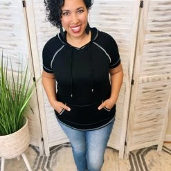 Iris & Rainbow Boutique #K65 Black Out The Lines Hooded Top