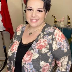 Iris & Rainbow Boutique #H737 A Sense Of Peace Floral Cardigan