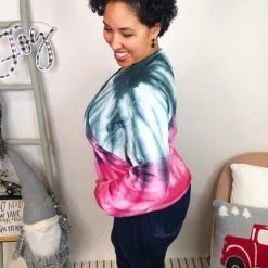 Iris & Rainbow Boutique New Arrivals #L290 Explosion Of Happiness Tie Dye POL Top (Passion Acai)