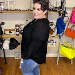 Iris & Rainbow Boutique #H263 Evening Cruise Swiss Dot Top (Black) New Arrivals 9 Iris & Rainbow Boutique #H263 Evening Cruise Swiss Dot Top (Black) New Arrivals