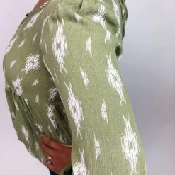 Iris & Rainbow Boutique New Arrivals #K678 Plant Me In Diamonds Long Sleeve Top (Green)