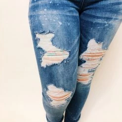 Iris & Rainbow Boutique #K398 Nobody To Blame Bleached Judy Blue Mid-Rise Skinny Jeans