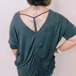 Iris & Rainbow Boutique New Arrivals #K267 It's All In The Details Top (Charcoal)