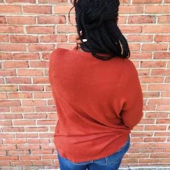 Iris & Rainbow Boutique #K685 The City Girl's Cozy Pullover (Rust)