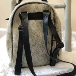 Iris & Rainbow Boutique #711 Cow Fur Backpack With Floral Leather