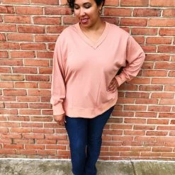 Iris & Rainbow Boutique #K628 Aspen's Sweatshirt (Faded Rust) New Arrivals