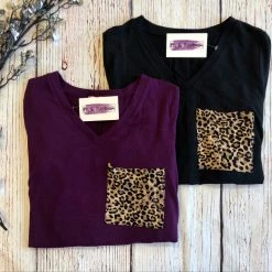 Iris & Rainbow Boutique #H91 Wild Card Pocket Top (Plum) New Arrivals