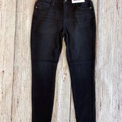 Iris & Rainbow Boutique #H191 Black Thermal Judy Blue Skinny Jeans New Arrivals