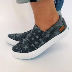 Iris & Rainbow Boutique #K185 Up In The Stars Slip On Blowfish Shoes (CHARCOAL)