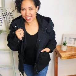 Iris & Rainbow Boutique #L560 Trendy Temptation Utility Jacket (Black) New Arrivals