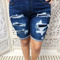 Iris & Rainbow Boutique #M432 Summer Eletro Hit Judy Blue Bermuda Shorts