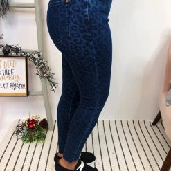 Iris & Rainbow Boutique New Arrivals #K841 Don't Call Me A Cheetah Judy Blue Skinny Jeans