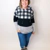 Iris & Rainbow Boutique New Arrivals #K573 Rocking The Plaid Color Block Hoodie