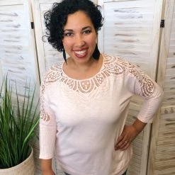 Iris & Rainbow Boutique #K68 Sunday Morning Lace Dolman Top