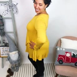 Iris & Rainbow Boutique #465 *Doorbuster*Strolling Downtown Top (Mustard) New Arrivals