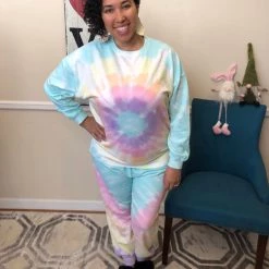 Iris & Rainbow Boutique New Arrivals #H730 Taste The Rainbow Swirl Sweatshirt