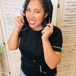 Iris & Rainbow Boutique #K65 Black Out The Lines Hooded Top